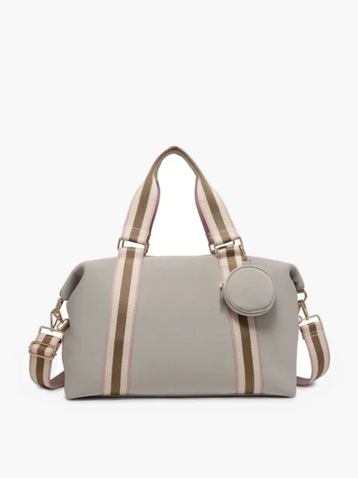 Jen & Co Rory Neoprene Duffle Taupe Bag