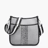 Jen & Co Jolee Striped Crossbody Cheetah Grey