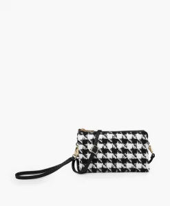 Jen & Co Riley Crossbody Houndstooth #M013HDST-BKWT