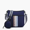 Jen & Co Dru Striped Crossbody Boho Blue