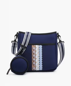 Jen & Co Dru Striped Crossbody Boho Blue