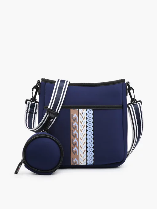 Jen & Co Dru Striped Crossbody Boho Blue