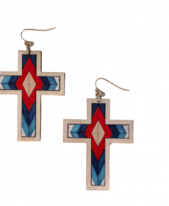 Girlie Girl Cross Earrings #TE-2176GDBLRD