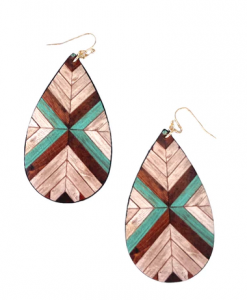 Girlie Girl Tear Drop Earrings #TE-1642GDBRTQ