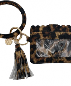 Girlie Girl Wristlet ID Wallet - Leopard Brown #CL-7848