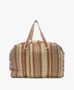 Jen & Co Hope Striped Weekender Rust Bag