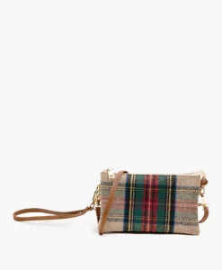 Jen & Co Riley Plaid Crossbody Tan