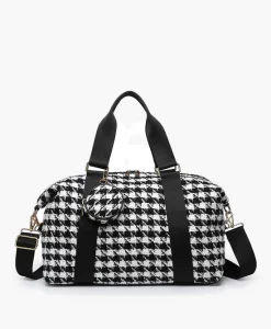 Jen & Co Rory Houndstooth Duffle Black/White