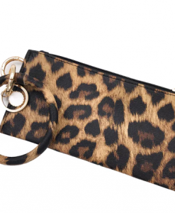 Girlie Girl Wristlet Clutch - Brown Leopard #CL-8848