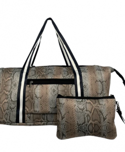 Girlie Girl Neoprene Duffle Bag - Brown Snake #NP-6503DB