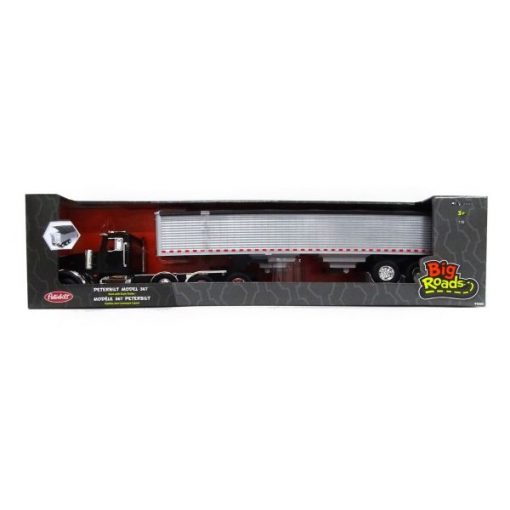 Tomy Big Roads Black Peterbilt Model 367 with Grain Trailer