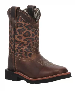 Dan Post Youth Makucha Leopard Square Toe Boot #DPC3951