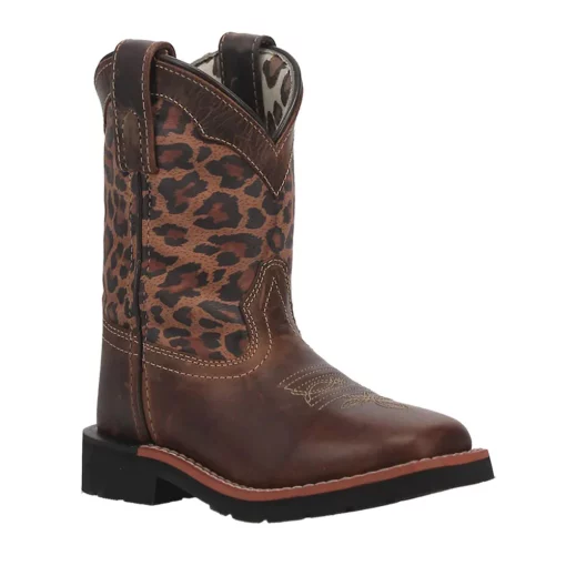 Dan Post Youth Makucha Leopard Square Toe Boot #DPC3951