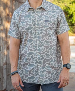 Burlebo Performance Button Up - Classic Deer Camo