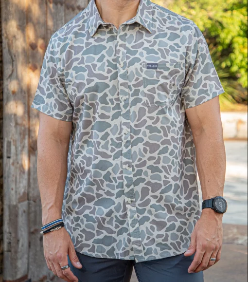 Burlebo Performance Button Up - Classic Deer Camo