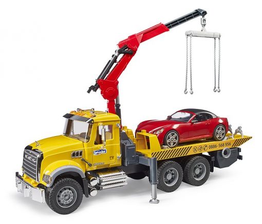 Bruder MACK Granite Tow Truck W/Roadster #02829