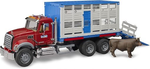 Bruder Mack Granite Cattle Transporter With 1 Cow #BT02830