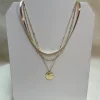 Fouray Fashion 3 Piece Necklace Gold Flat #N126