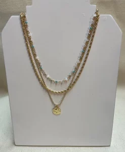 Fouray Fashion 3 Piece Necklace Gold Rope #N128MT