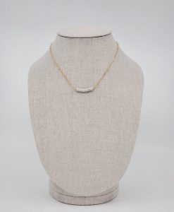 Fouray Fashion Gold White Bead Necklace #N149WHT