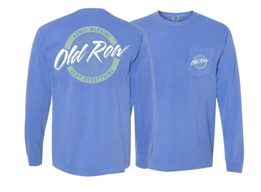 Old Row Circle Logo Long Sleeve Pocket Tee (Flo Blue) #WROW-2315