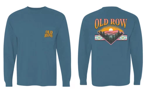 Old Row Mountain Sunset Long Sleeve Pocket Tee #WROW-2557