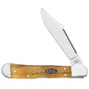 Case Knife Yellow Curly Oak Smooth Wood Mini CopperLock #47127