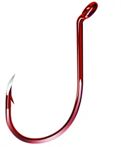 Eagle Claw Trokar Long Shank Octopus Hook Size 2 - Red #TK2R-2/0