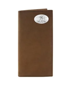 Zep-Pro Alabama Crimson Tide Concho Emblem Crazyhorse Leather Secretary Wallet #UAL-IWT4-CRZH