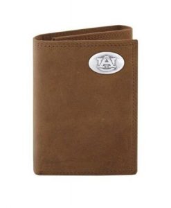 Zep-Pro Auburn Tigers Concho Emblem Crazyhorse Leather Tri-Fold Wallet #UAU-IWT2-CRZH