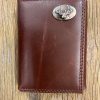 Zep-Pro Deer Wrinkle Leather Tri-fold Concho Wallet - Brown #IWT1-BUCK-WRNK