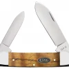 Case Knife Yellow Curly Oak Canoe #47126