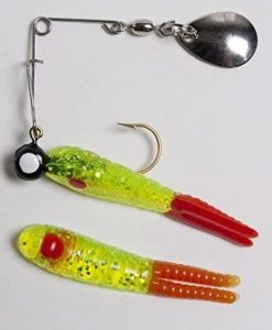 Betts 1/32 Split Tail Lure Chartreuse Red/Dot Red Tail #021ST-11