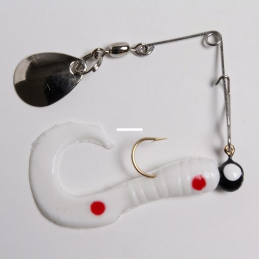 Betts 1/8 Spin Curl Tail Lure White/Red Dot #023CT-35N