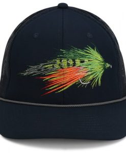 Paramount Fire Tiger Streamer Fly Fishing Mesh Back Navy Rope Cap #PAO1063