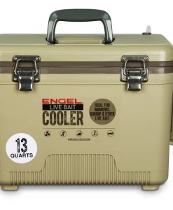 Engel 13Qt Live Bait Cooler With Pump Stainless Hardware Tan #LBC13T-PRO