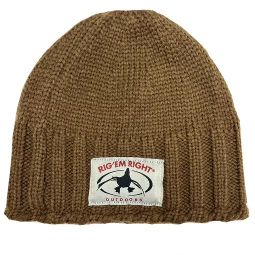 Rig Em Right Knit Beanie Dirty Brown #006-B