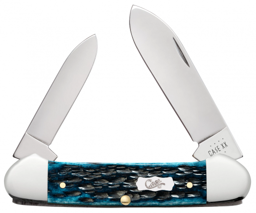 Case Knife Jig Mediterranean Blue Bone Canoe #51853