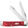 Case Knife Peach Seed Jig Red Bone Mini Trapper #31952