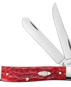 Case Knife Peach Seed Jig Red Bone Mini Trapper #31952