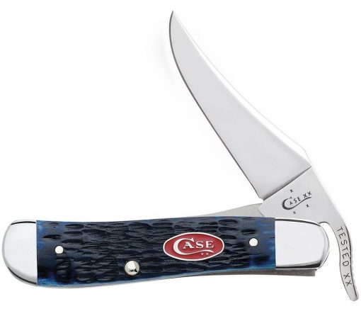 Case Knife Rogers Jig Navy Blue Bone RussLock #7057