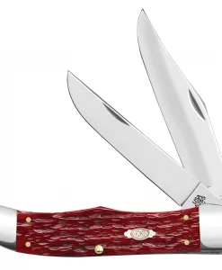 Case Knife Carbon Steel Folding Hunter with Dark Red Handles #31960