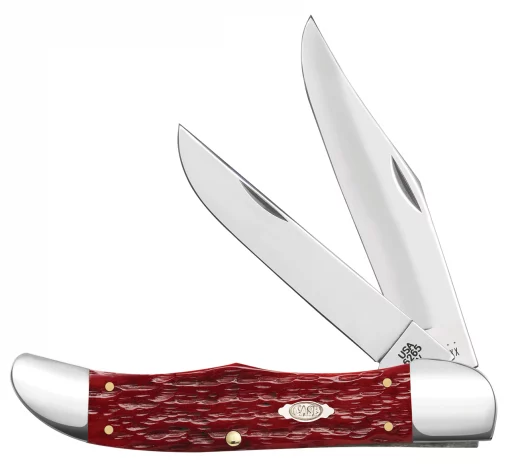 Case Knife Carbon Steel Folding Hunter with Dark Red Handles #31960