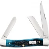 Case Knife Peach Seed Jig Mediterranean Blue Bone Medium Stockman #51851