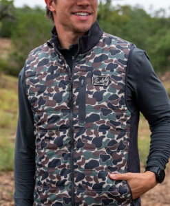 Burlebo Men's Puffer Vest - Throwback Camo