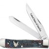 Case Knife U.S. Veterans Embellished Natural Bone Trapper Stainless Pocket Knife #16300