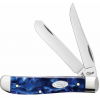 Case Mini Trapper 3 1/2" Closed Blade - Blue Pearl Kirinite Handle #23432