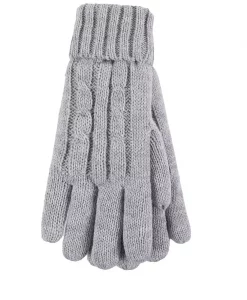 Heat Holders Women's Amelia Twist Cable Knit Gloves - Grey #LHHG94CL