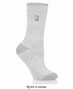 Heat Holders Women's Medium Lite Viola Twist Crew Socks - Light Grey