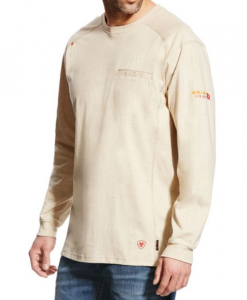 Ariat Men's Flame Resistant Air Crew Sand Heather T-Shirt #10022328